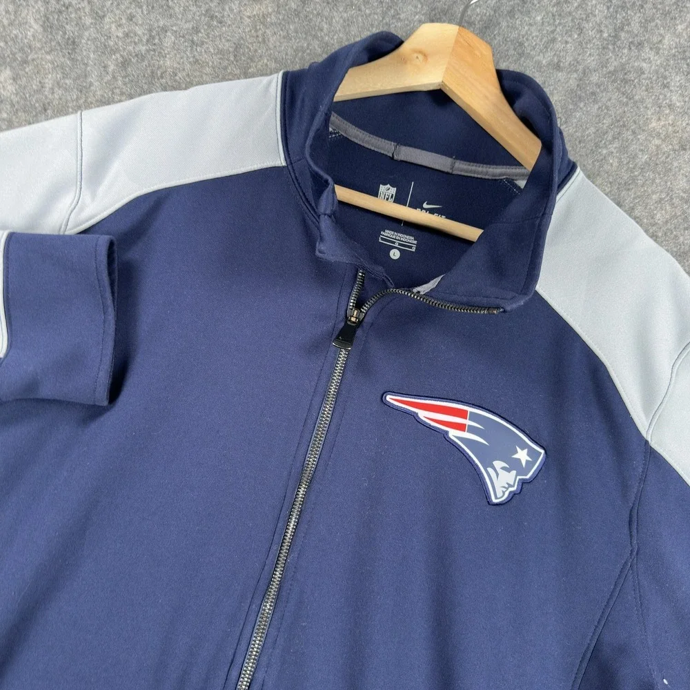 New England Patriots Jacket Mens‎ Large Blue NFL Football Dri-FIT Full Zip Nike